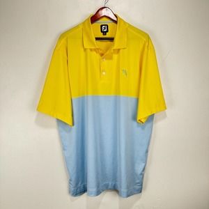 FootJoy Yellow and Light Blue Polo Shirt